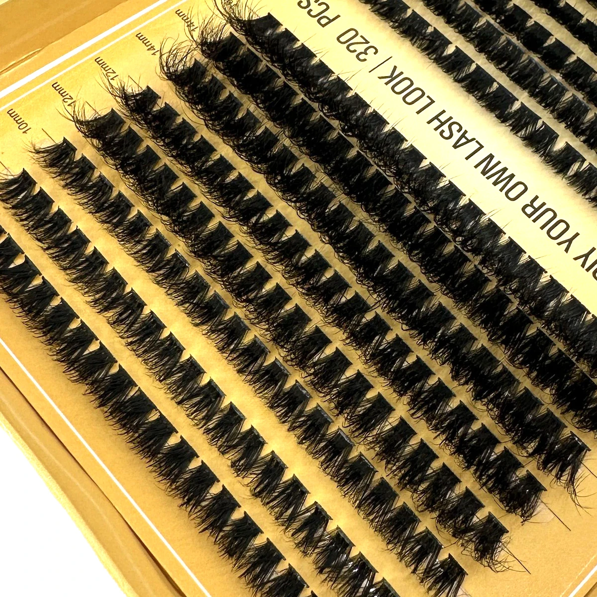 HBZGTLAD 16Rows Individual Lashes Natural Russia Volume Mink Eyelash 320 Bundles 60-100D Cluster Eyelash Extension Makeup Cilios