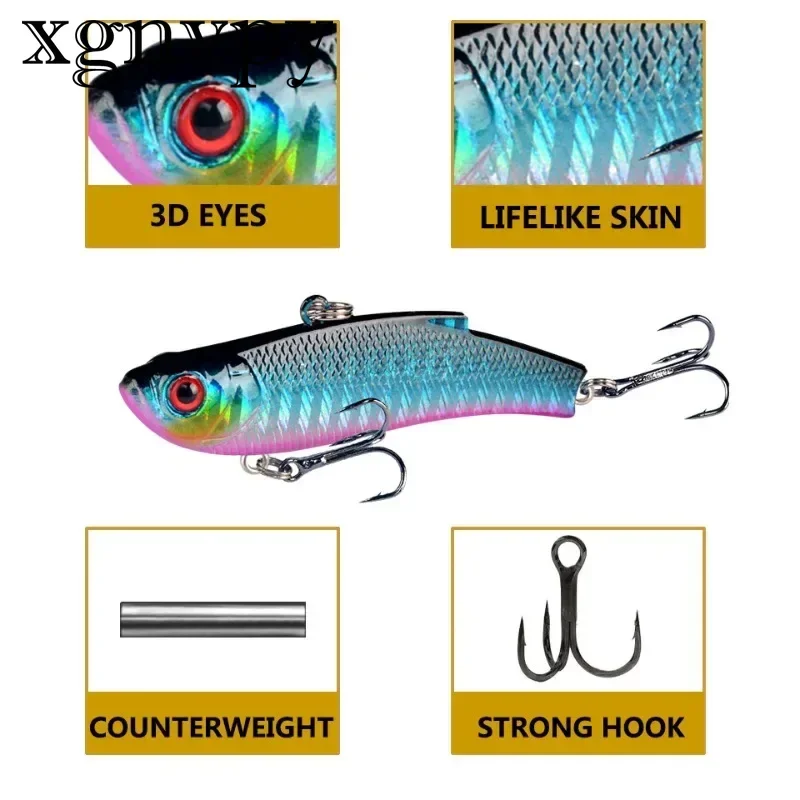 xgnvpy New Hot Selling VIB Luya Bait 7cm/19g Practical Sea Fishing Fishing Supplies Bionic Bait Hook Sharp