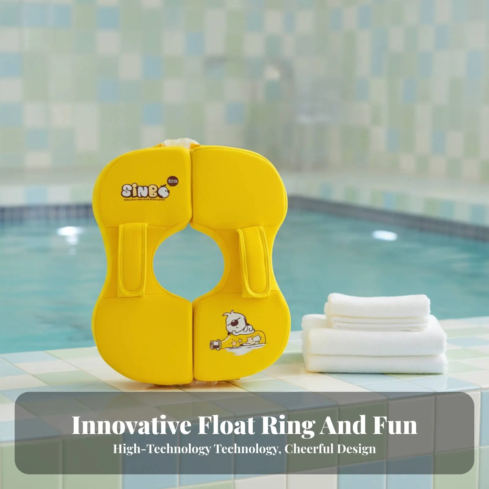 ห่วงยางสำหรับเด็กทารก, รองรับใต้วงแขน, ไม่ต้องเติมลม, ลายการ์ตูน, แข็งแรงทนทาน, อุปกรณ์ว่ายน้ำ
