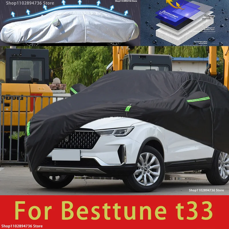 

For bestune t33 fit Outdoor Protection Full Car Covers Snow Cover Sunshade Waterproof Dustproof Exterior black car cover