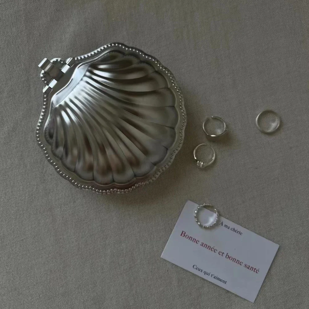 304 Stainless Steel Shell Butter Box Luxurious Plates French Retro Jewelry Storage Box Antique Food Storage Tray Gift for Friend