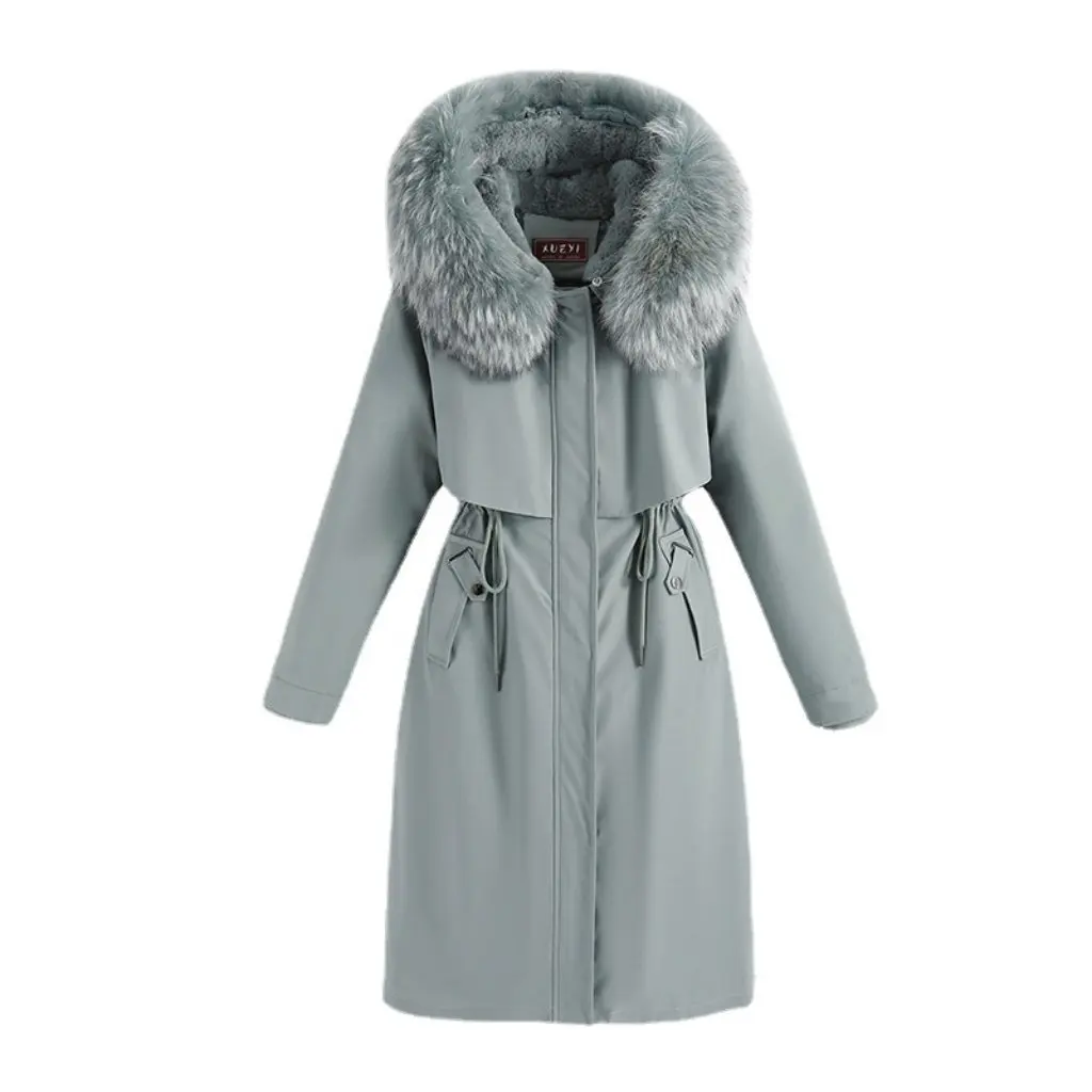 

Winter Women's Long Parkas Cotton-Padded Detachable Jacket Parker Coat for Women