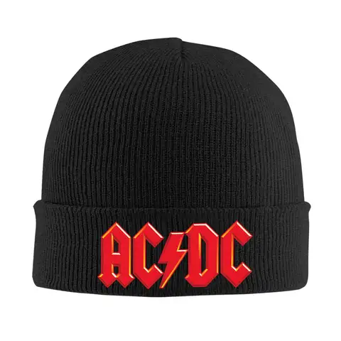 Rock Heavy Metal AC DC Skullies Beanies Caps Men Women Unisex Outdoor Winter Warm Knitted Hat Adult  Bonnet Hats
