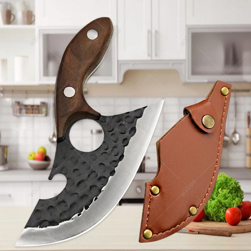 

WXCOO Stainless Steel Kitchen Knives Hand Forged Hammer Cutting Knife Boning Knife Sharp Barbecue Knife Fruit Slicing Knives