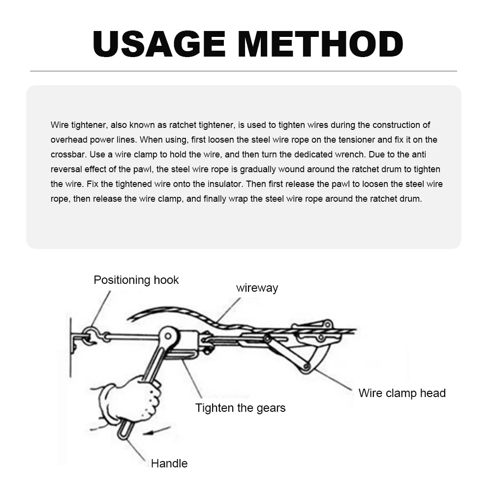 Wire Tightener Manual Tensioner Multifunctional Wire Rope Small Hand Held Hoist Load Connecting Machine Power Tightener