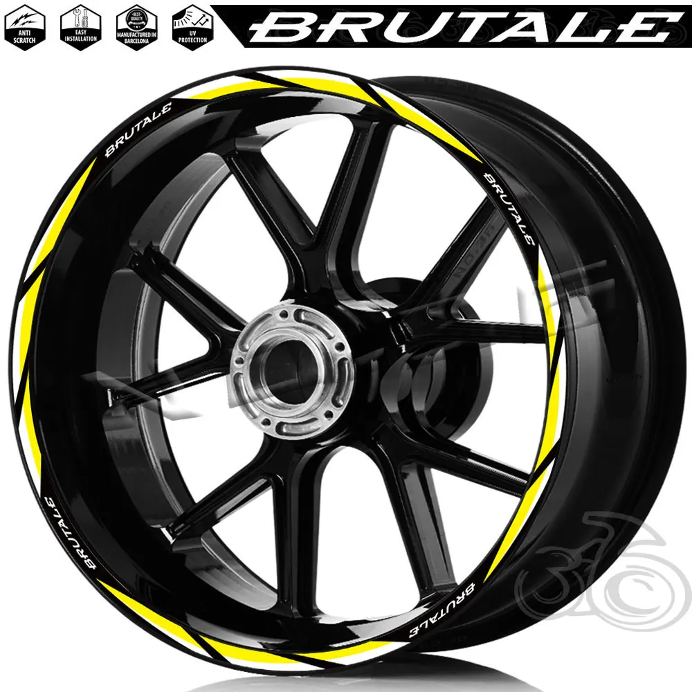 Autocollant de roue de moto étanche, autocollants de jante de coulée, adapté pour Mv Agusta Brutale RR 1000RS 1000RR ASSEN 910R 800RR 675 990 750