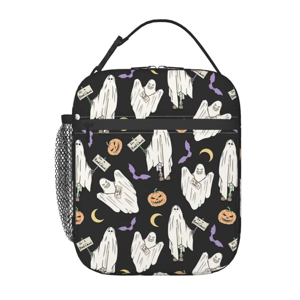 

Изолированная сумка для обеда с рисунком тыквы и призрака на Хэллоуин для женщин и детей, герметичные контейнеры для еды, термосумка для обеда