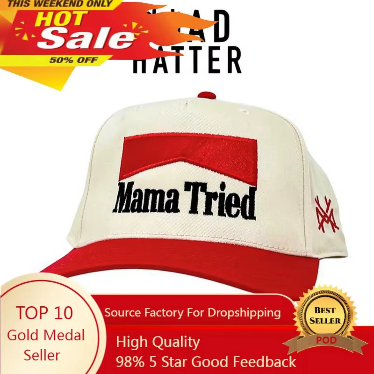 

"Mama Tried Cowboy Killer" Embroidered Trucker Hat Snapback Baseball Cap Fashion Dad Hats Adjustable Sunhat Outdoor Caps