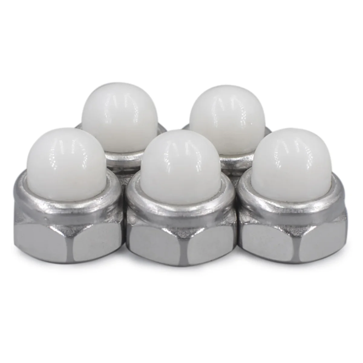 

Plastic Nylon Dome Hex Cap Nuts 304 SS Outer Hex Plastic Nylon Head Cap Nut