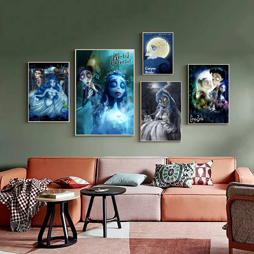 C-Corpse Bride Self-adhesive Art Poster Retro Kraft Paper Sticker DIY Room Bar Cafe Stickers Wall Painting