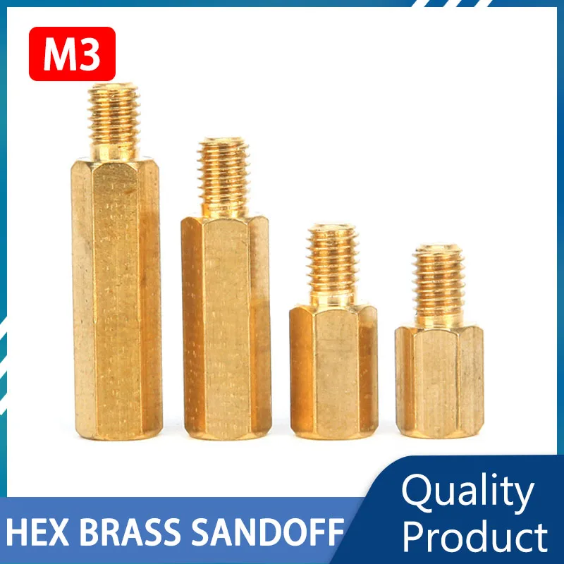 

Brass Standoff M3 Male Female Standoff Board Rack Stud Hexagon Threaded Pillar PCB Column Motherboard Spacer Hex Bolt Screws