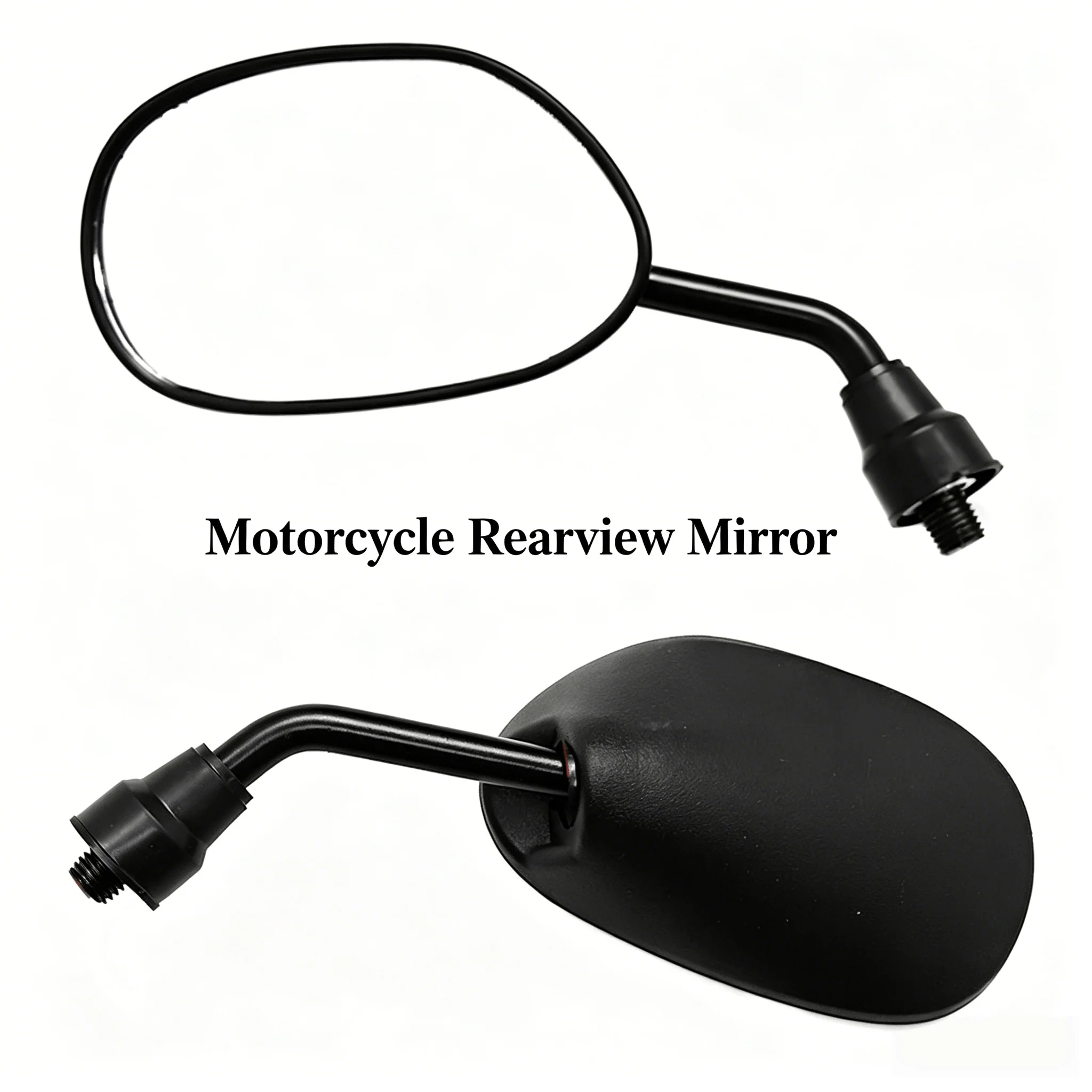 Motorrad Elektro-Dreirad Rückspiegel 8mm & 10mm Außengewinde Universal Ovaler Seitenspiegel Roller E-Bike Zubehör