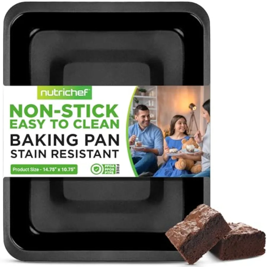

Антипригарная форма для выпечки Brownies Cakes Lasagna and More, прямоугольный противень из углеродистой стали с прочным антипригарным покрытием 14 x 10,
