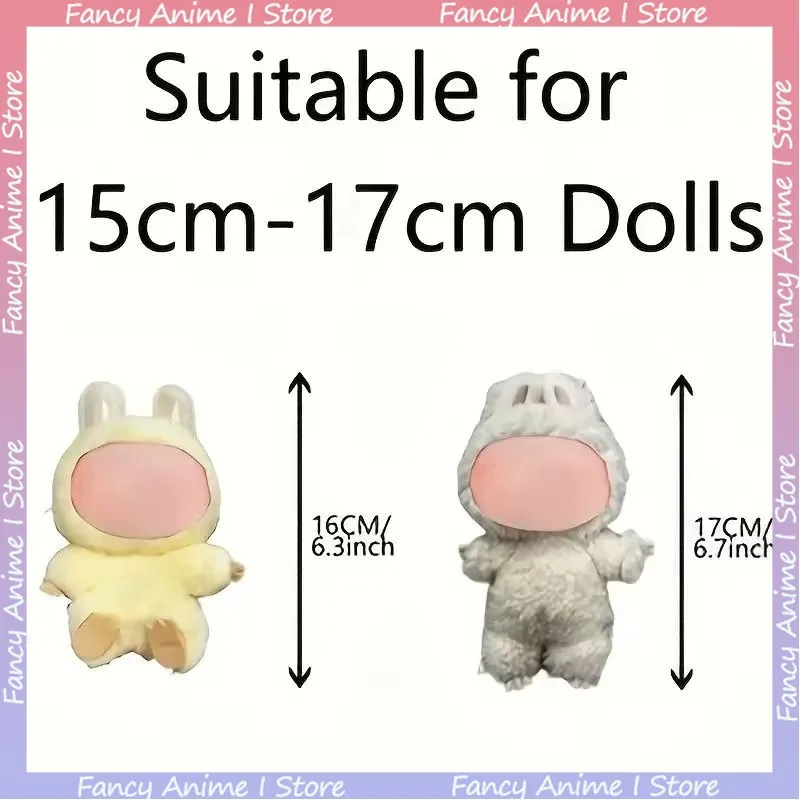 Cartoon Cute Stitch Angel Cosplay Outfits for V1 V2 V3 Labubu Mini Plush Handmade Doll Clothes Fashion Doll Accessories Gifts