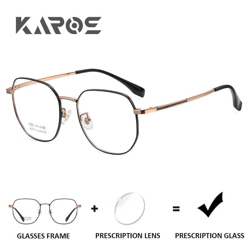 

KAROS All-Titanium Progressive Prescription Glasses Women Round Anti Blue Light Photochromic Eyewear Optical Myopia Eyeglasses
