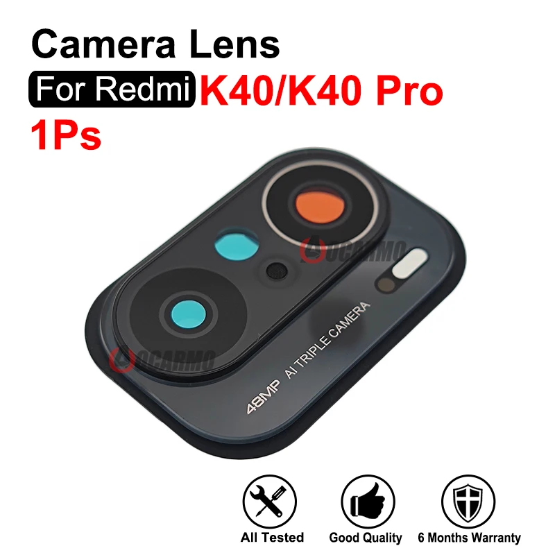 For Redmi k40 K40Pro Pro Rear Camera Lens With Back Frame Replacement Repair Part