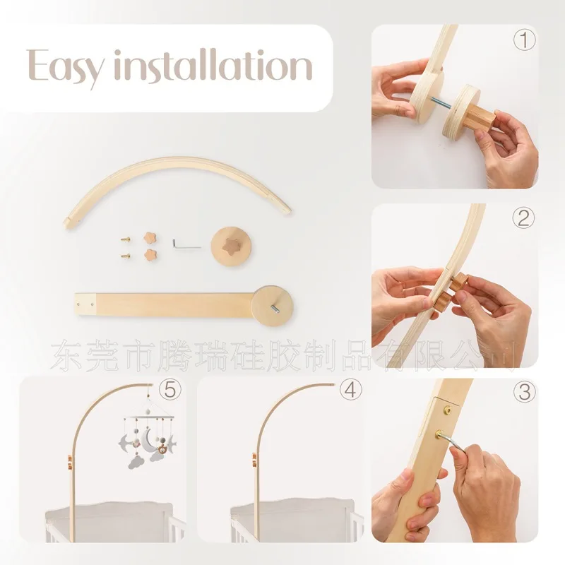 Nordic curvo berço do bebê suporte móvel com pássaro branco pendurado móvel interativo calmante vento carrilhão brinquedo recém-nascido berçário