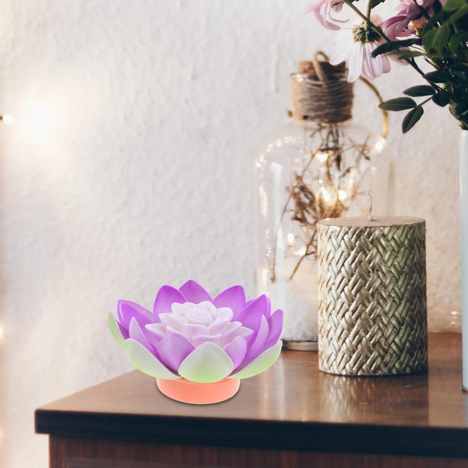 

LED Lotus Purple Flameless Tea for Water Decor Party Wedding Garden Pool Illumination