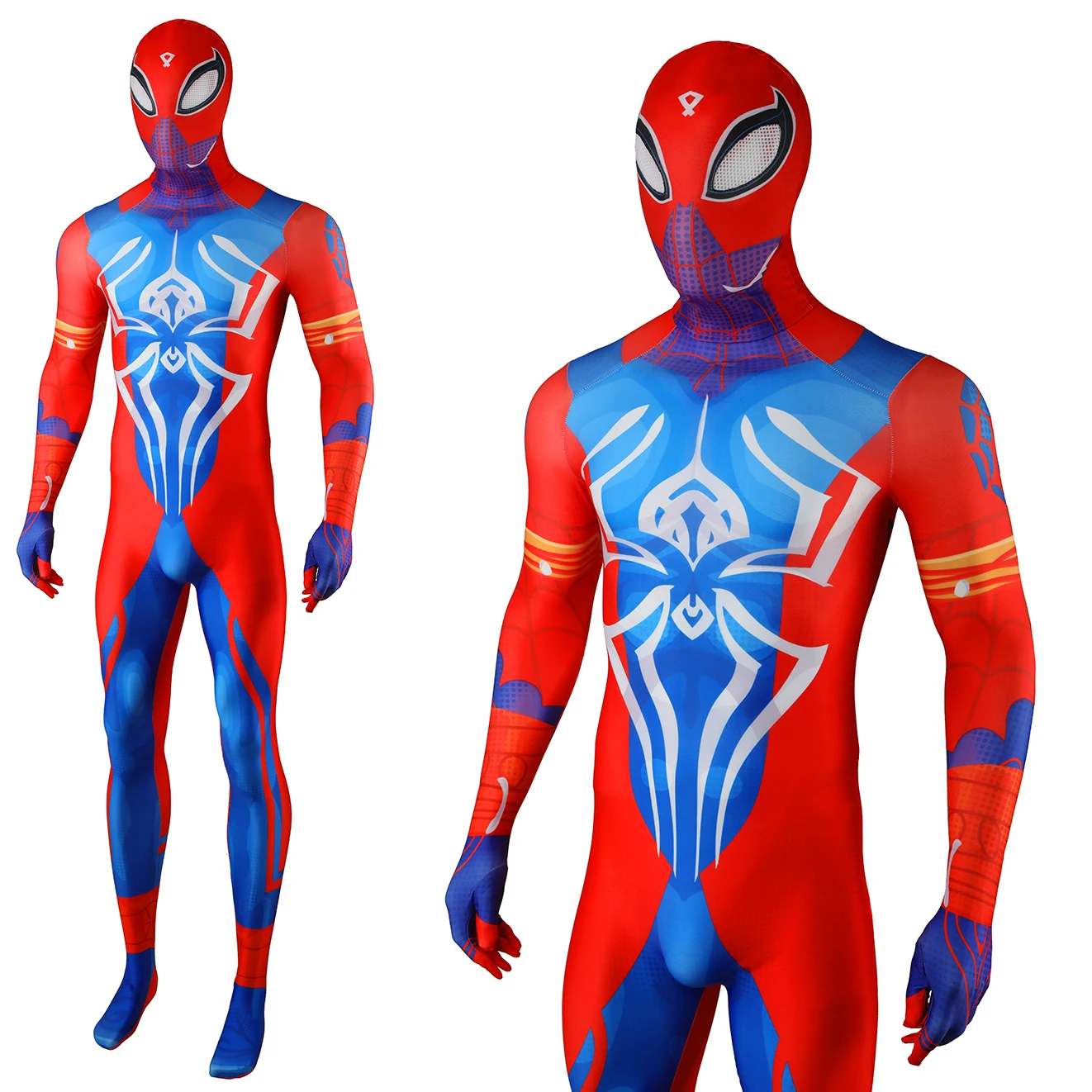 Spiderman India Cosplay Kostuum Superheld Pavitr Prabhakar Spider Spandex Disfraces Bodysuits Zentai Outfits Halloween Kostuum