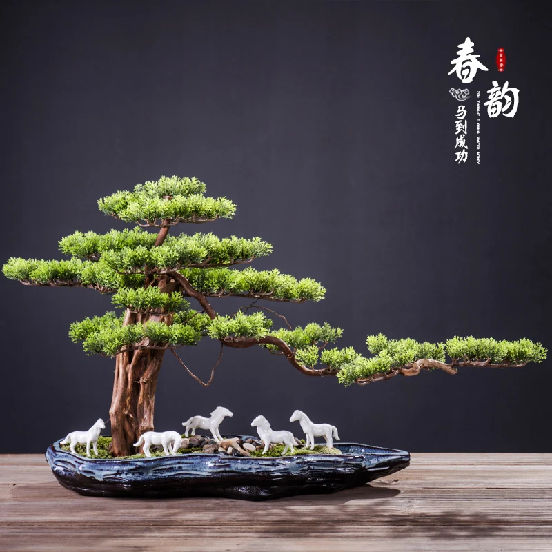 

New Chinese-style office area Zen ornaments Creative living room Ceramic rockery Micro landscape Home furnishing Hotel Entrance