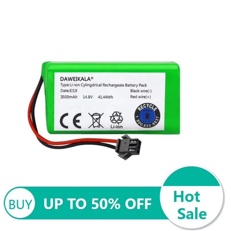 

18650 14.8V 3500mAh Lithium Battery for Ecovacs CEN360 361 DH35 39 43 45 DN620 621 BFD-wsq Sweeping Robot Rechargeable Battery