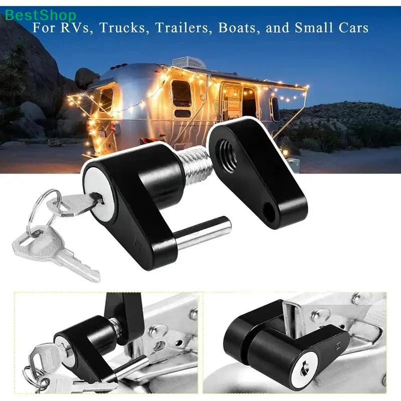 1 Set Heavy Duty Anti-Pick Coupler Lock With 2 Keys 1/4