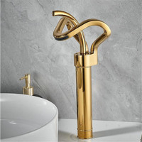 Gray Bathroom Faucet Black Basin Faucet Brass Creative Gold Bathrooom Sink Mixer Tap Hot & Cold Waterfall Basin Faucet