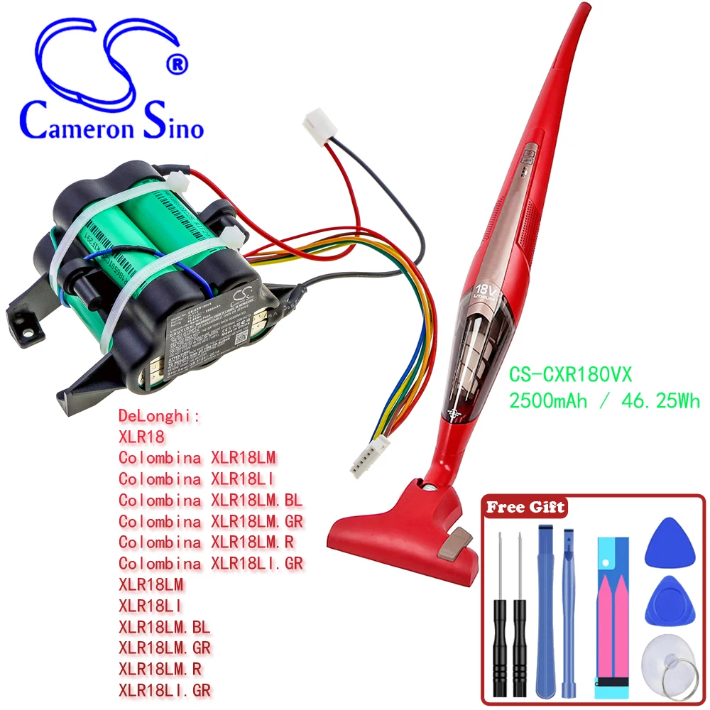 Vacuum 2500mAh / 46.25Wh Battery For DeLonghi XLR18 Colombina XLR18LM  Colombina XLR18LI  Colombina XLR18LM.BL  XLR18LM