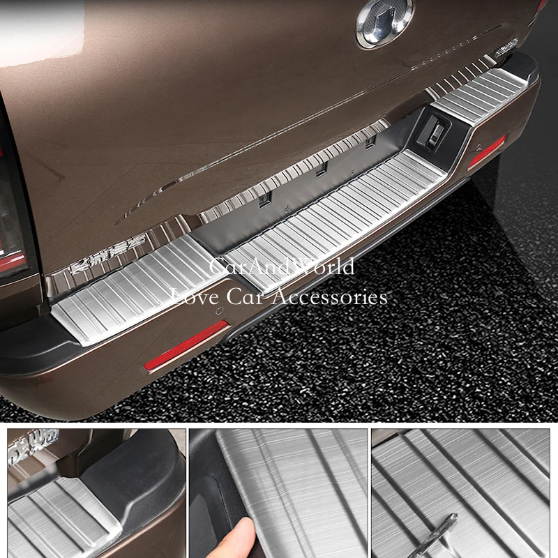 

Tail Gate Rear Bumper Door Sill Scuff Plate Guard Pedal Protector Car Accessories For Great Wall Cannon GWM Poer Ute 2019-2022