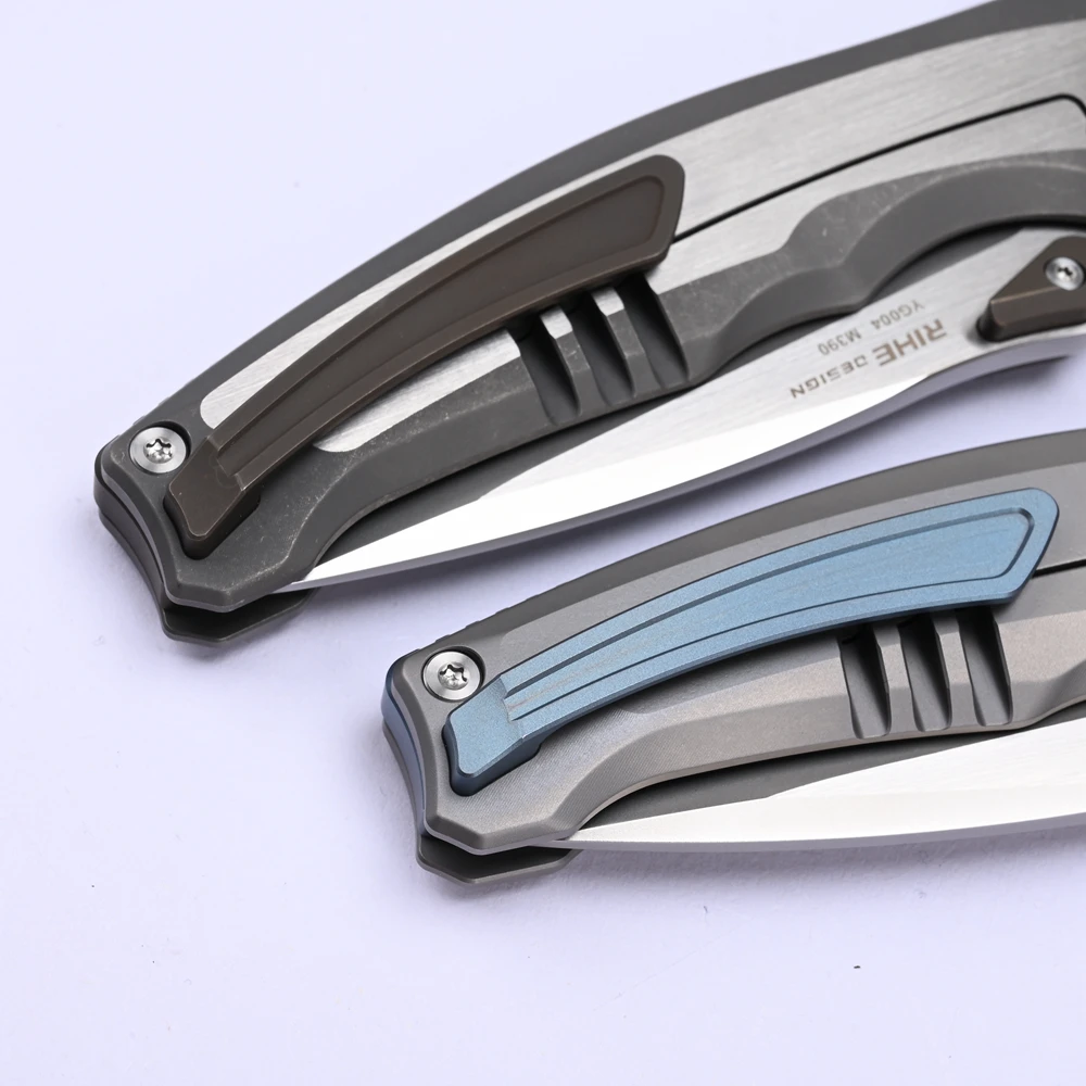 YANGGE RIHE Design YG004 coltello pieghevole M390 lama TC4 manico in titanio campeggio pesca all'aperto tattiche di escursionismo sopravvivenza strumenti EDC