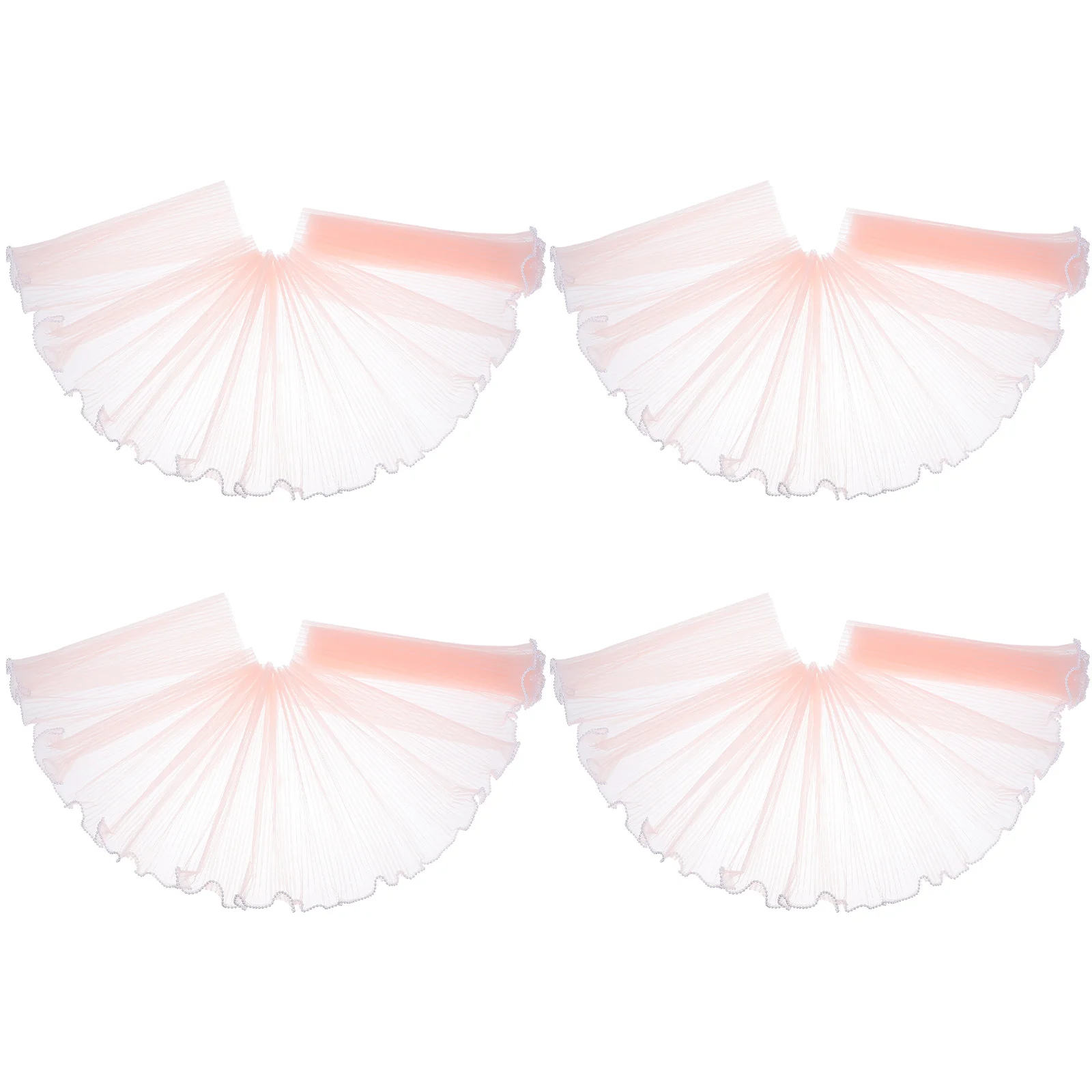 

4pcs 27Cm X 36Cm Flower Wrapping Mesh Paper Faux Pearl Beaded Edge Bouquet Cake Decor Supplies Pink For Wedding Valentine