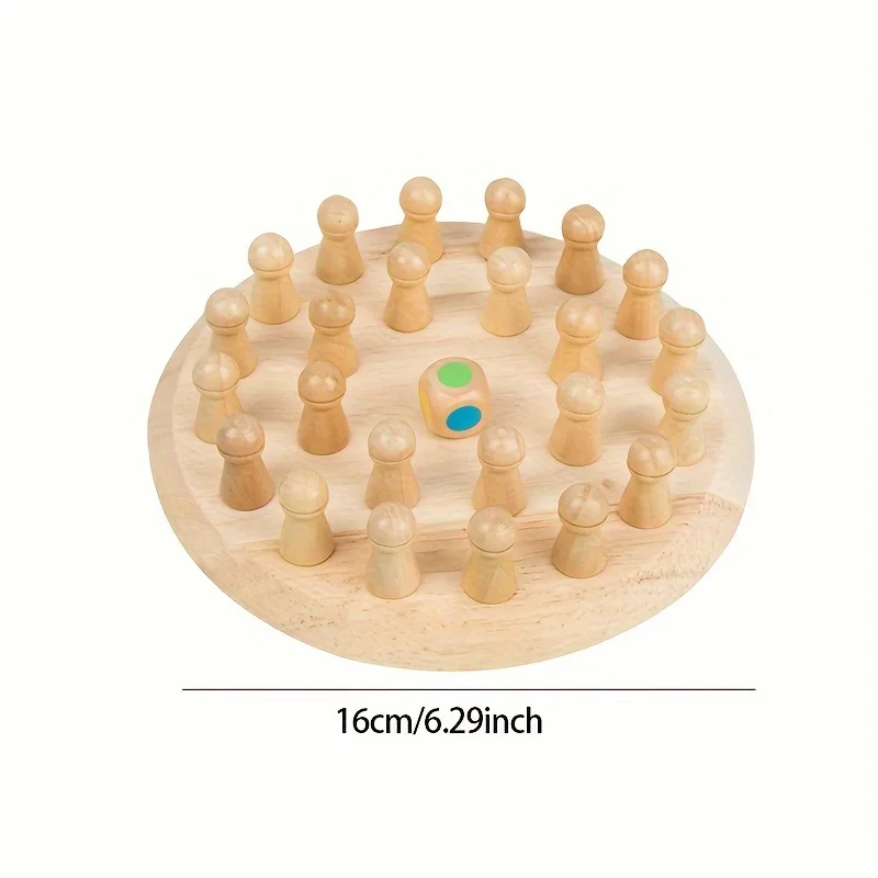 25개 어린이용 나무 색상 인지 기억 체스 장난감, 논리적 사고 집중력 훈련 인터랙티브 게임 장난감