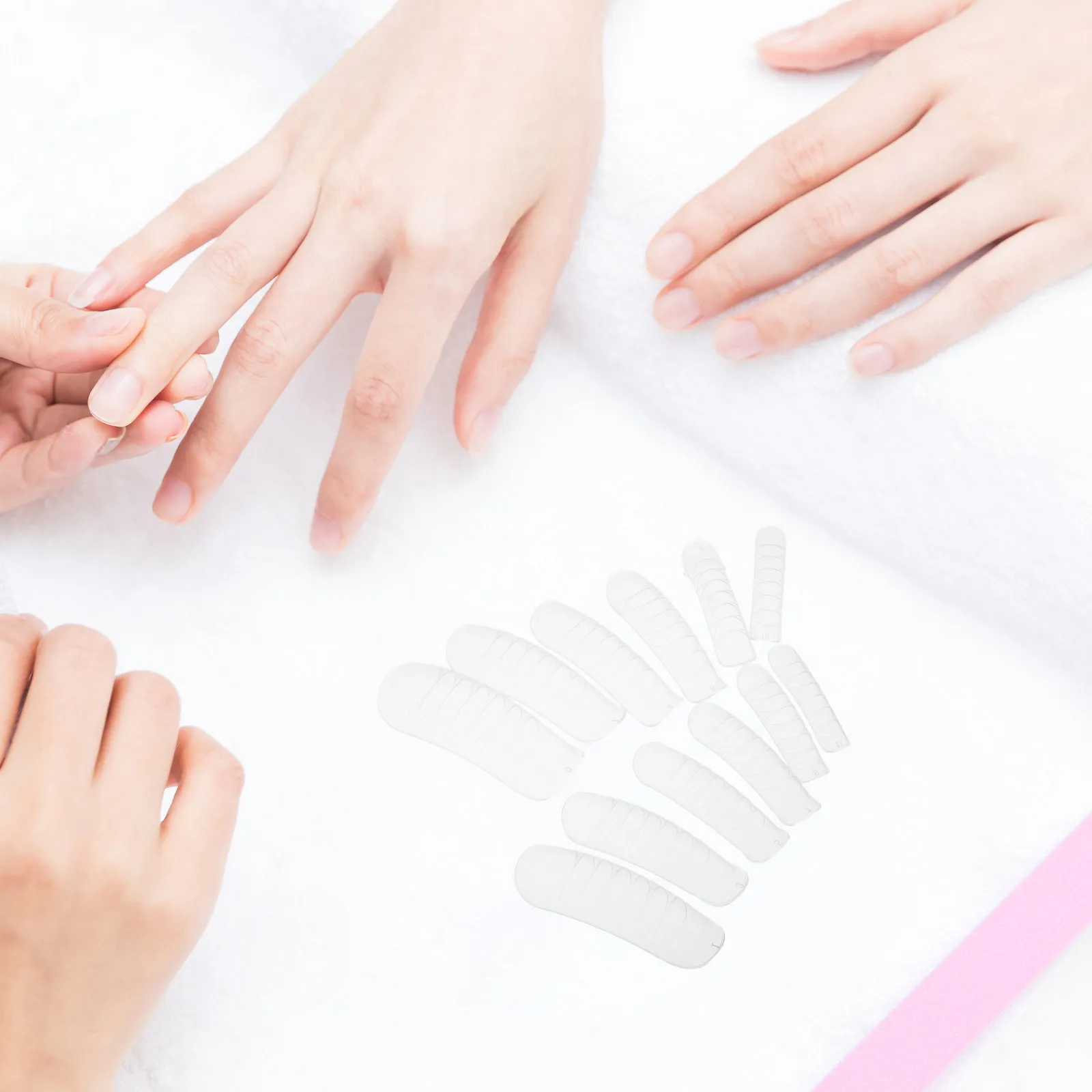 

240Pcs Curved Full Cover Nail Tips Transparent Plastic Nail Extension Tips for Extra Long Nails Easy Application Manicure Kit