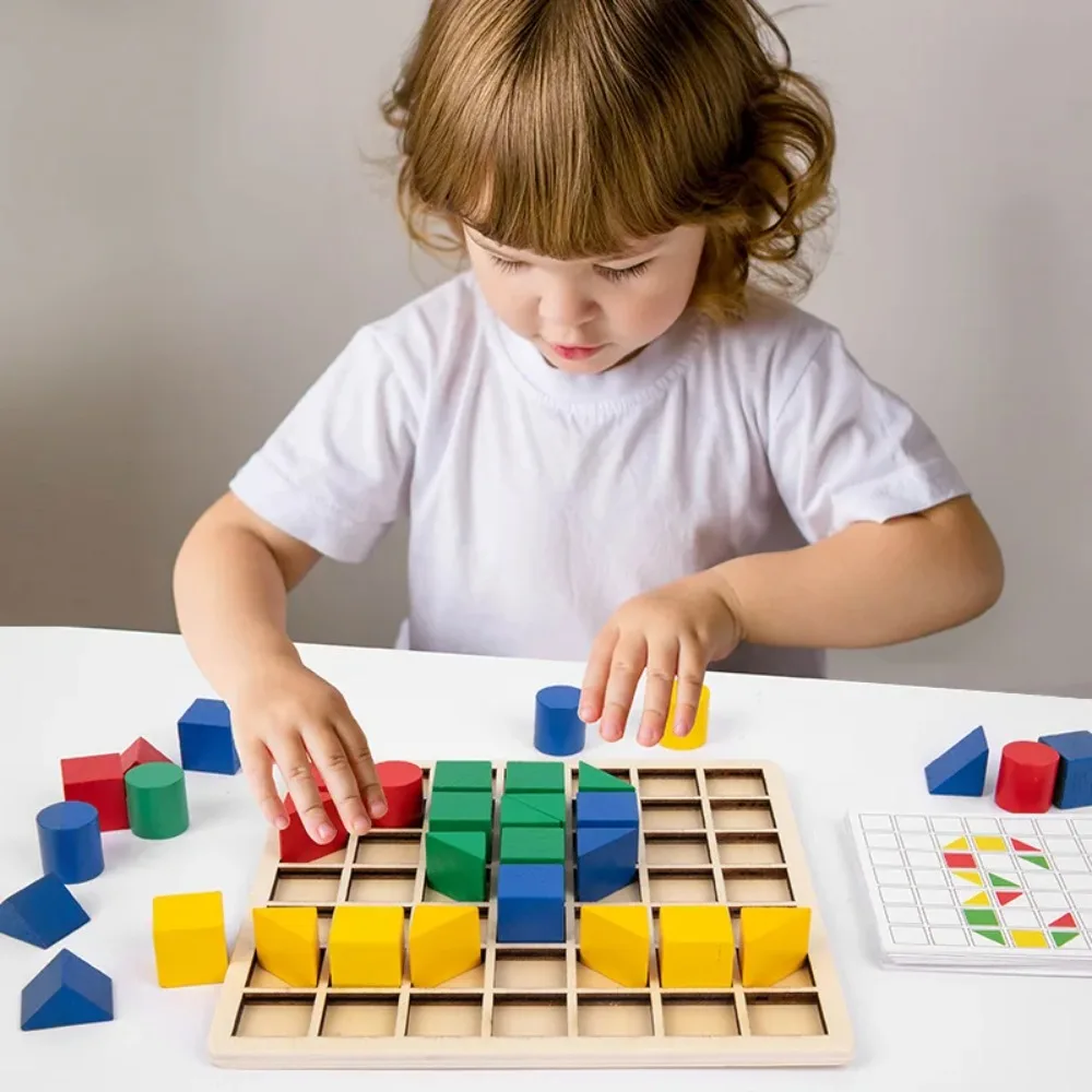 Houten Creatieve Blokken Puzzel Kinderen Montessori Kleur Vorm Matching Vroeg Onderwijs Educatief Speelgoed Kinderen Intelligentie Spel