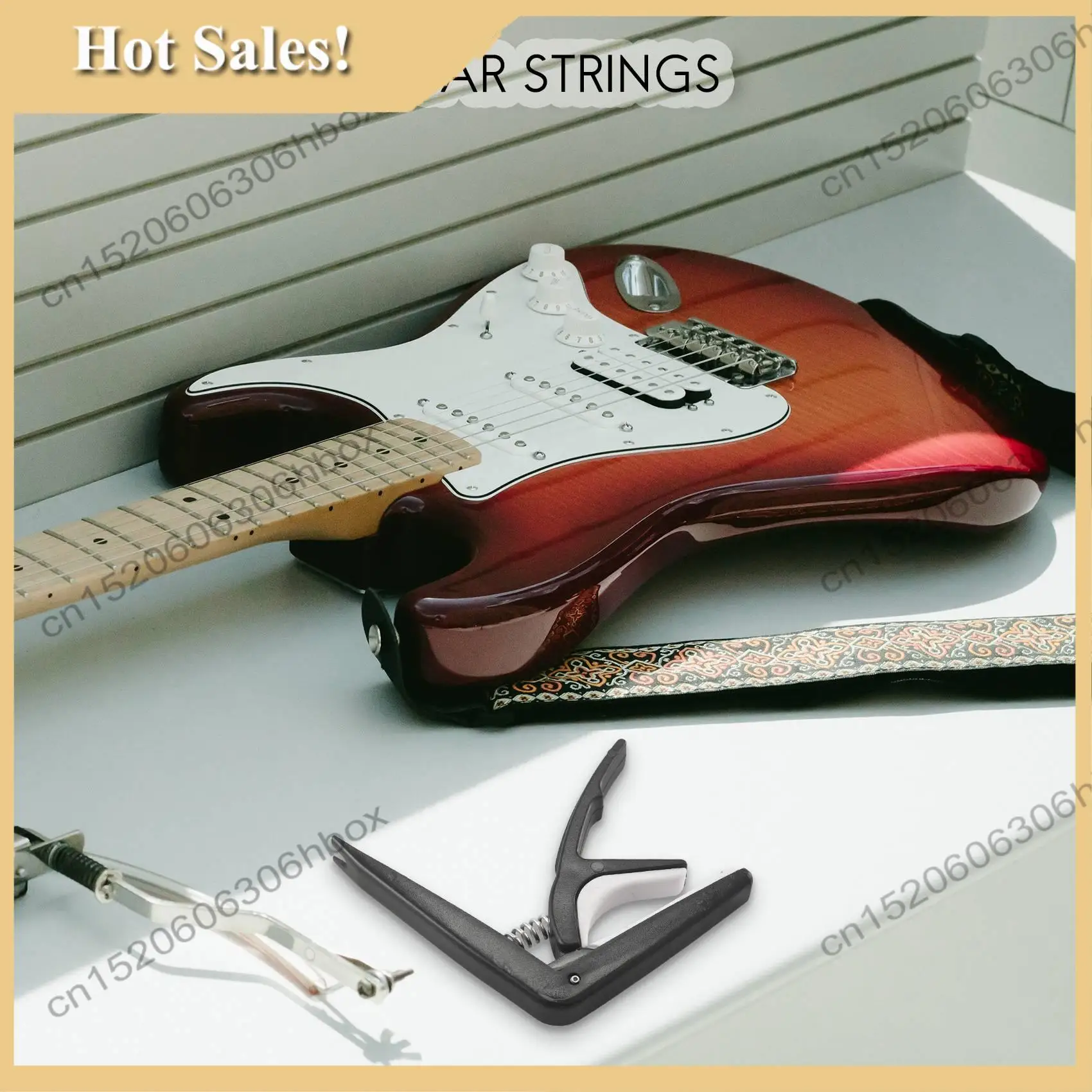 -HOPE 34 Buah Kit Aksesori Gitar Termasuk Pick Gitar, Capo, Senar Gitar Akustik, Penggulung Senar 3 In 1, Pin Jembatan, 6 Senar