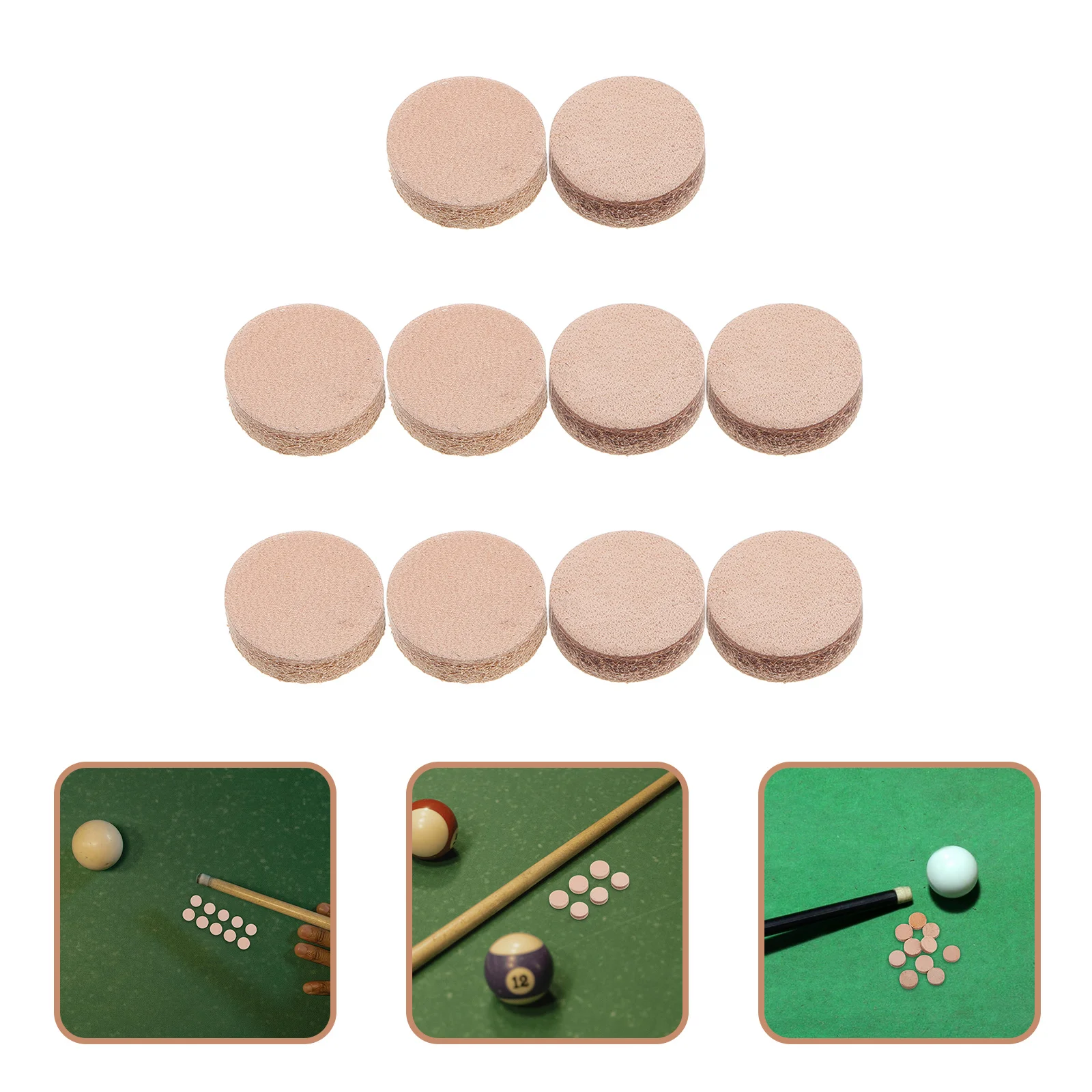 

10Pcs PU Pool Cue Tips Replacement Kit Durable Billiard Stick Tips Snooker Cue Tip Repair Pool Accessories Billiard Accessories
