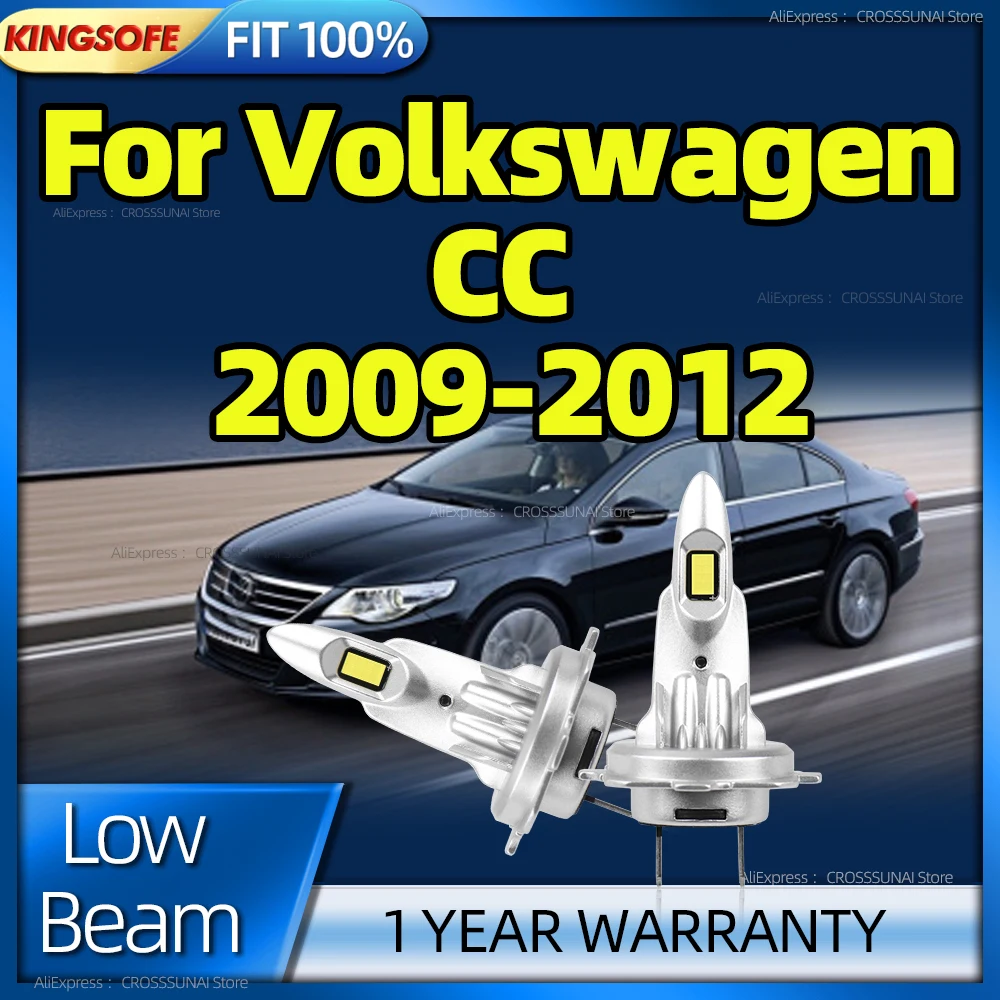 

2 шт. светодиодные автомобильные фары H7 лампы 180 Вт высокой мощности CSP 6000K лампы Plug and Play для Volkswagen CC 2009 2010 2011 2012
