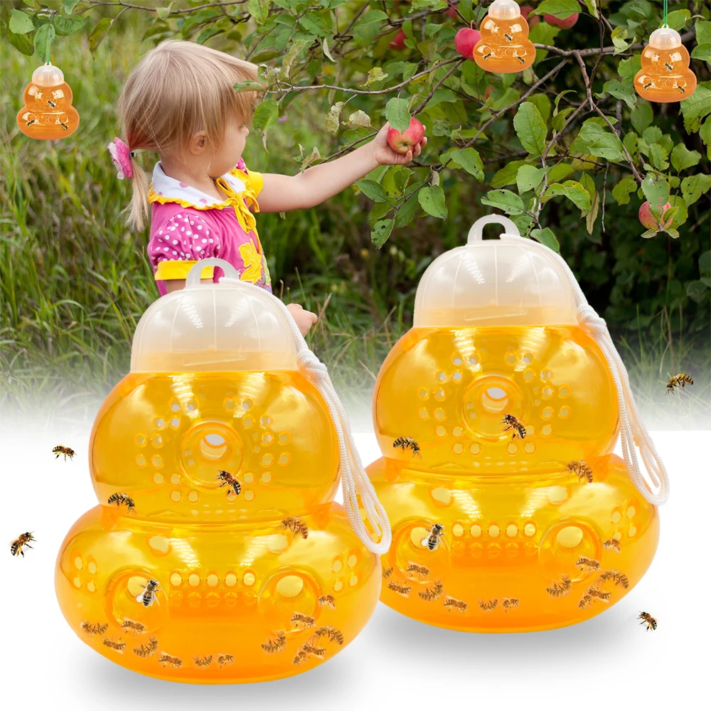 Wasp Trap Outdoor Reusable Portable Wasp Catcher Non-toxic Pest Control Garden Multi-hole Bee Trap for Home Farm Yard Supplies