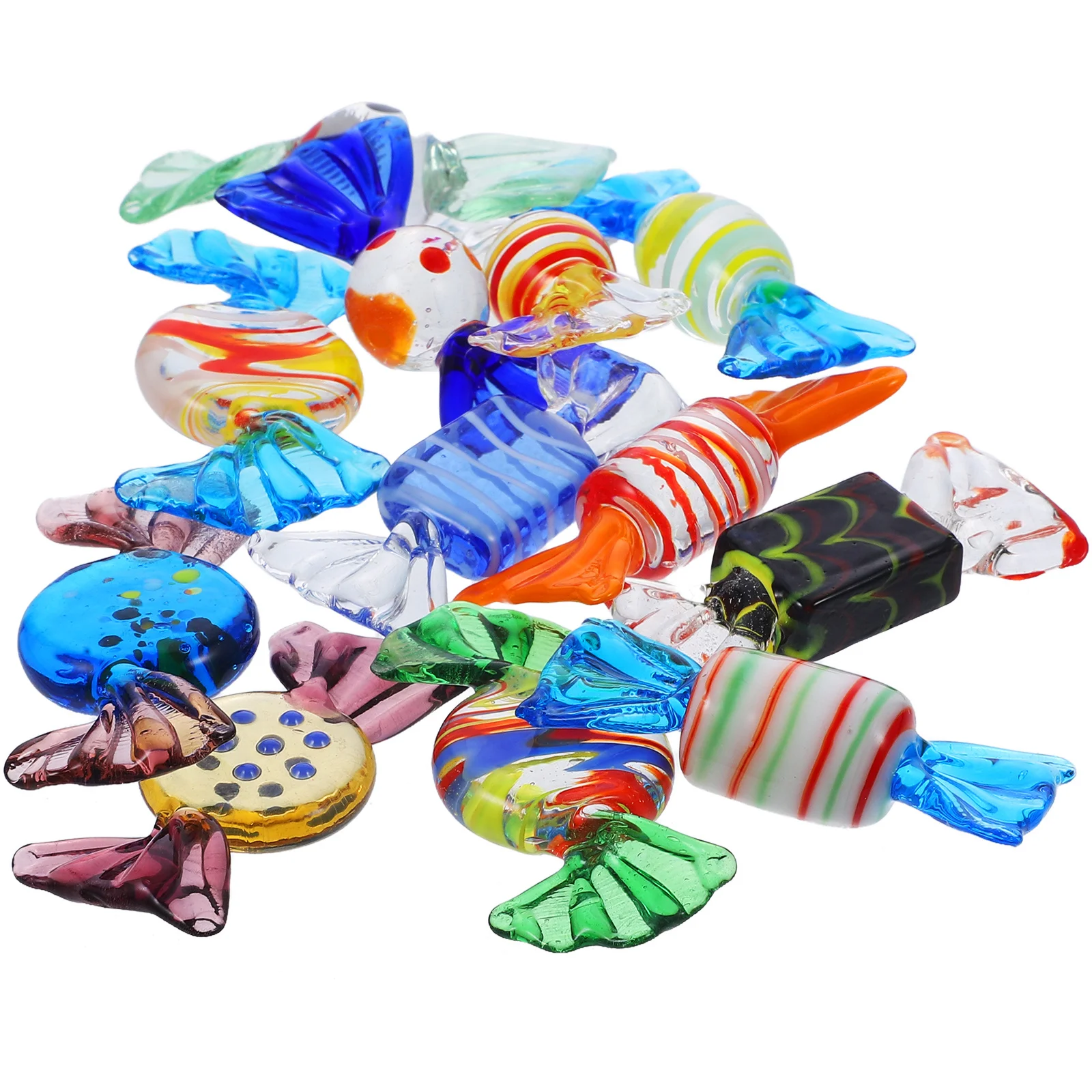 

12Pcs Candy Art Fine Glass Crafts Ornament for Decoration Desktop Sweet Theme Display Festive Atmosphere