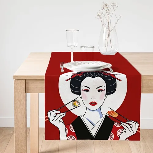 Sister Home Design Geisha Japanese Women & Sushi Eater Girl Runner