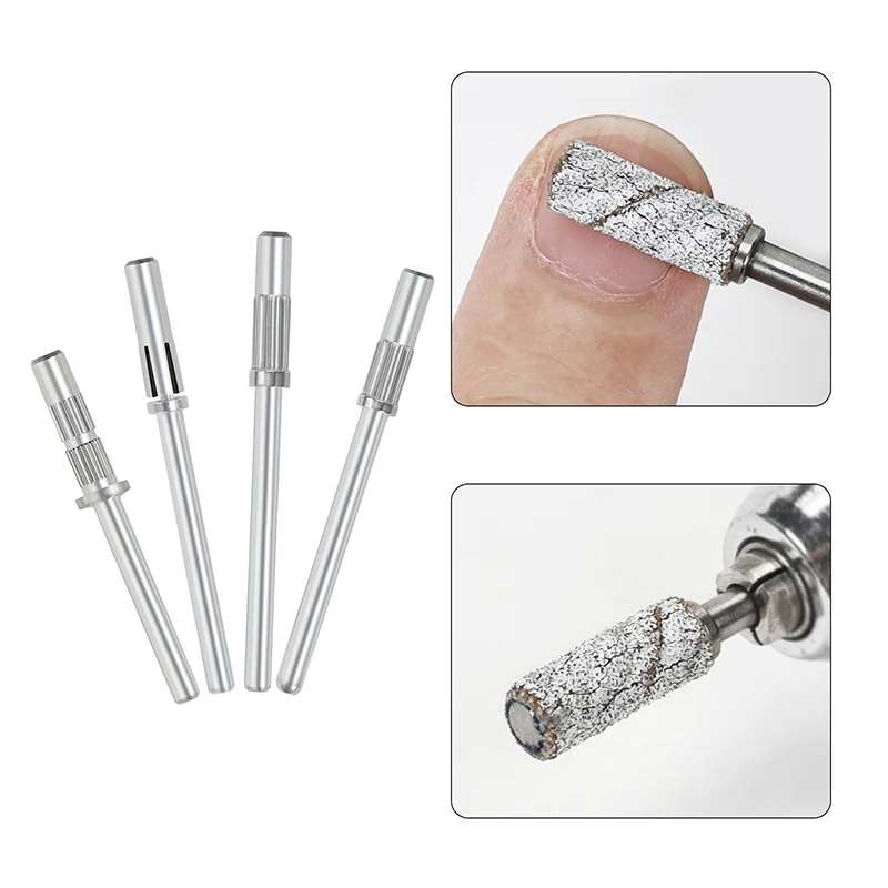 1 pz 3.1mm Mandrino Bit Per Unghie Fasce Abrasive In Acciaio Inox Per Manicure Carta Vetrata Anello di Supporto 3/32 Accessori Per Trapano Per Unghie