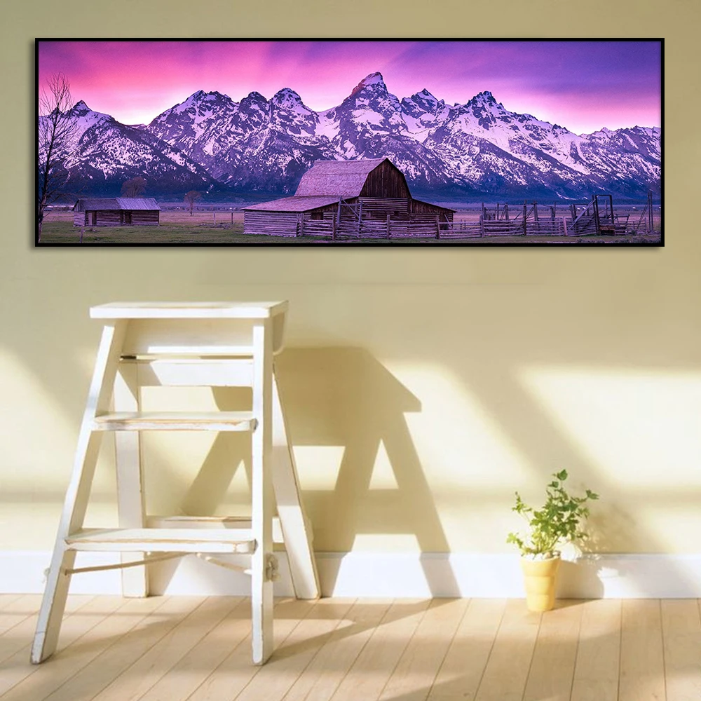 Grand Teton National Park Mountain Peak Sunrise Photo Modern Wall Art Poster Scenery Painting Canvas Print Room Decor Cuadros