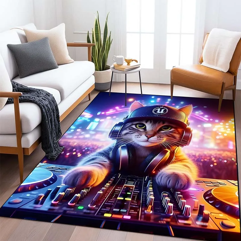 DJing Pattern Living Room Bedroom Carpet Bedside Bathroom Floor Mat 15 Size Large Custon Pattern Area Rug Room Decor Man Cave