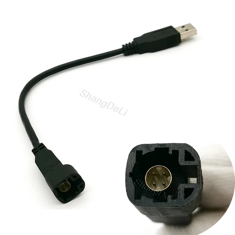 

Fit For VW RCD310/300 For POLO SANTANA Lavida Car Female Connector Socket Adapter Audio Modification USB Conversion Cable