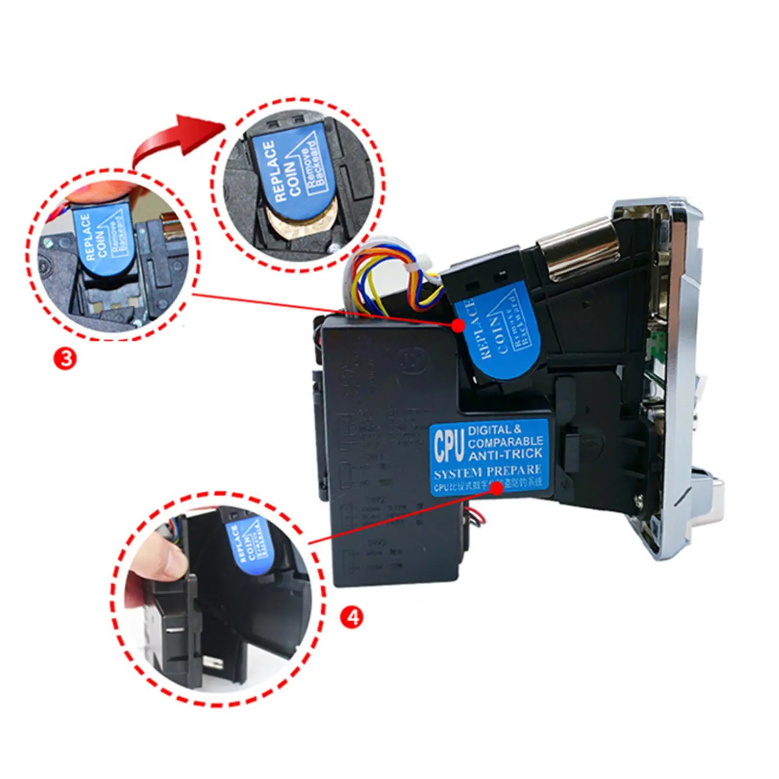 133A Comparative Electronic Roll Down Coin Acceptor Selector Vending Machine Replacements Parts