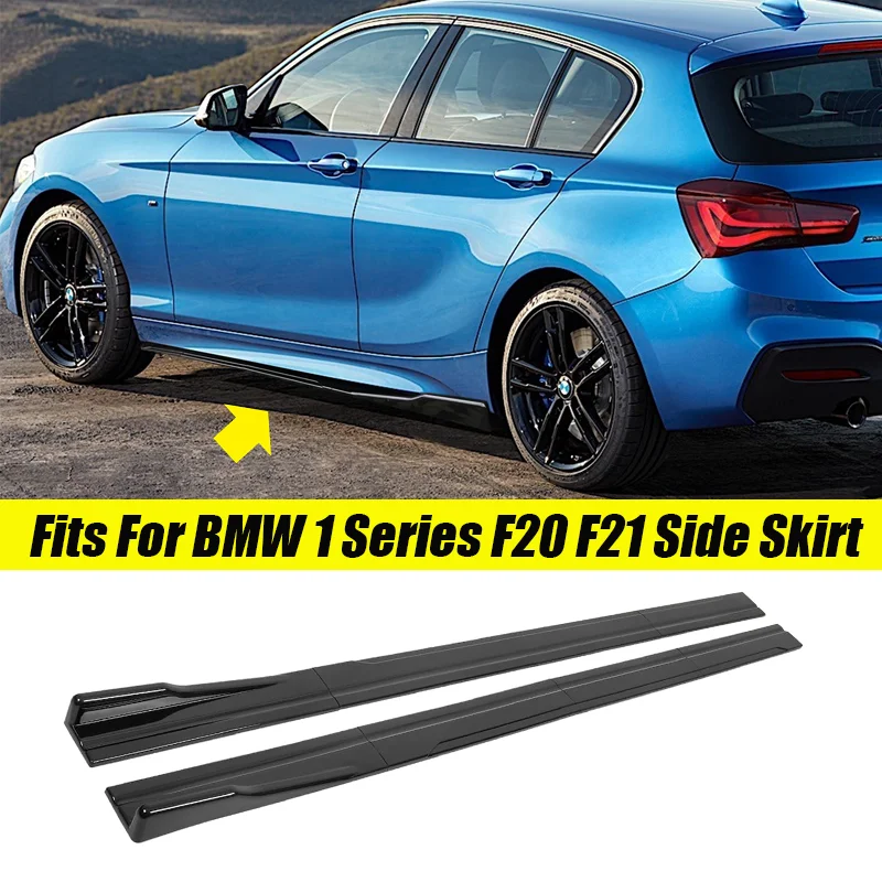 Convient aux accessoires BMW série 1 F20 F21 E81 E82 E87 E88 jupes latérales de voiture Extension panneau à bascule couvercle séparateur 8 pièces ABS noir brillant