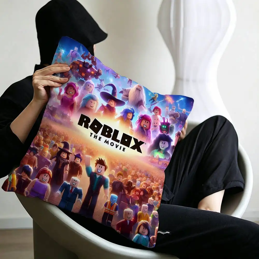 Hot Game R-Robloxs-X Coole Kissenbezüge, Cartoon-Sofa, dekorativ, für Zuhause, doppelseitiger Druck, kurzer Plüsch, niedlicher Kissenbezug – Detail 19