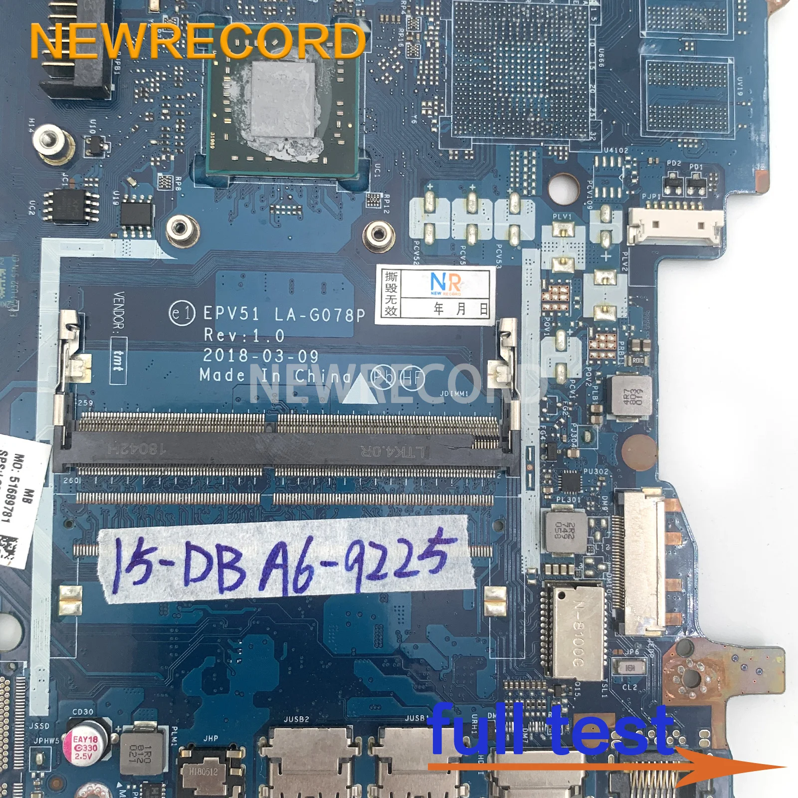 Imagem -05 - Placa-mãe Portátil para hp Epv51 La-g078p 15-db 15t-db 255 g7 Cpu e2 a4 a9 Ddr4 L20479001 L20478-001 L31720601 L20477-001