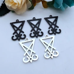 5pcs/lot Lucifer's Sigil Charm Seal of Satan Pendant Satanic Lucifer Symbol Charm Pendant