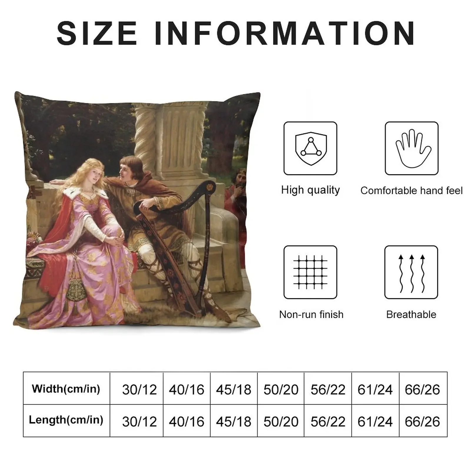 Tristan and Isolde, Edmund Blair Leighton 1902 Throw Pillow Custom Cushion Cushions Home Decor pillow